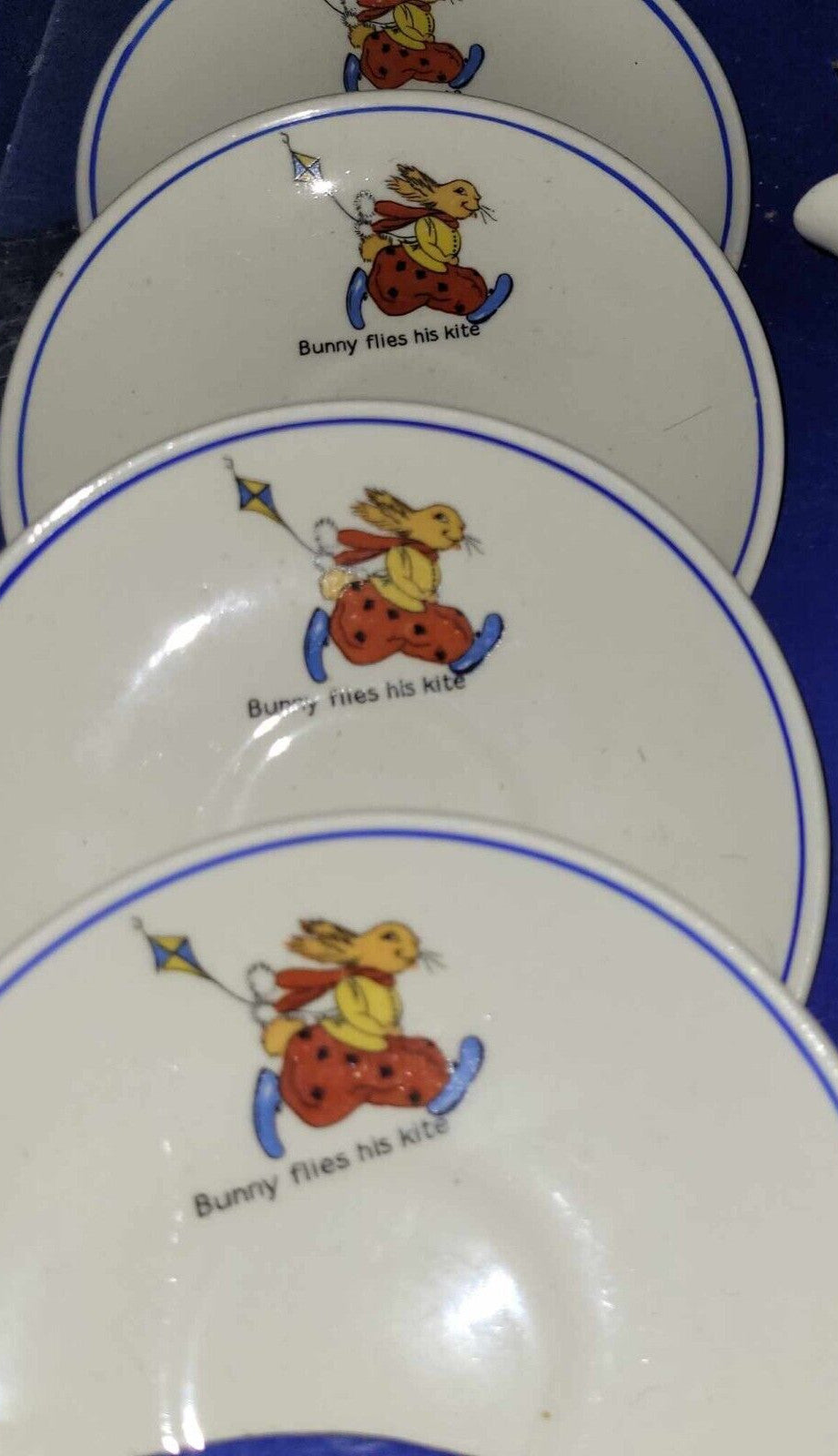 boxed Child’s Antique Teaset Corona Bunny Bobtail Joey The Clown Ceramic UK 1950