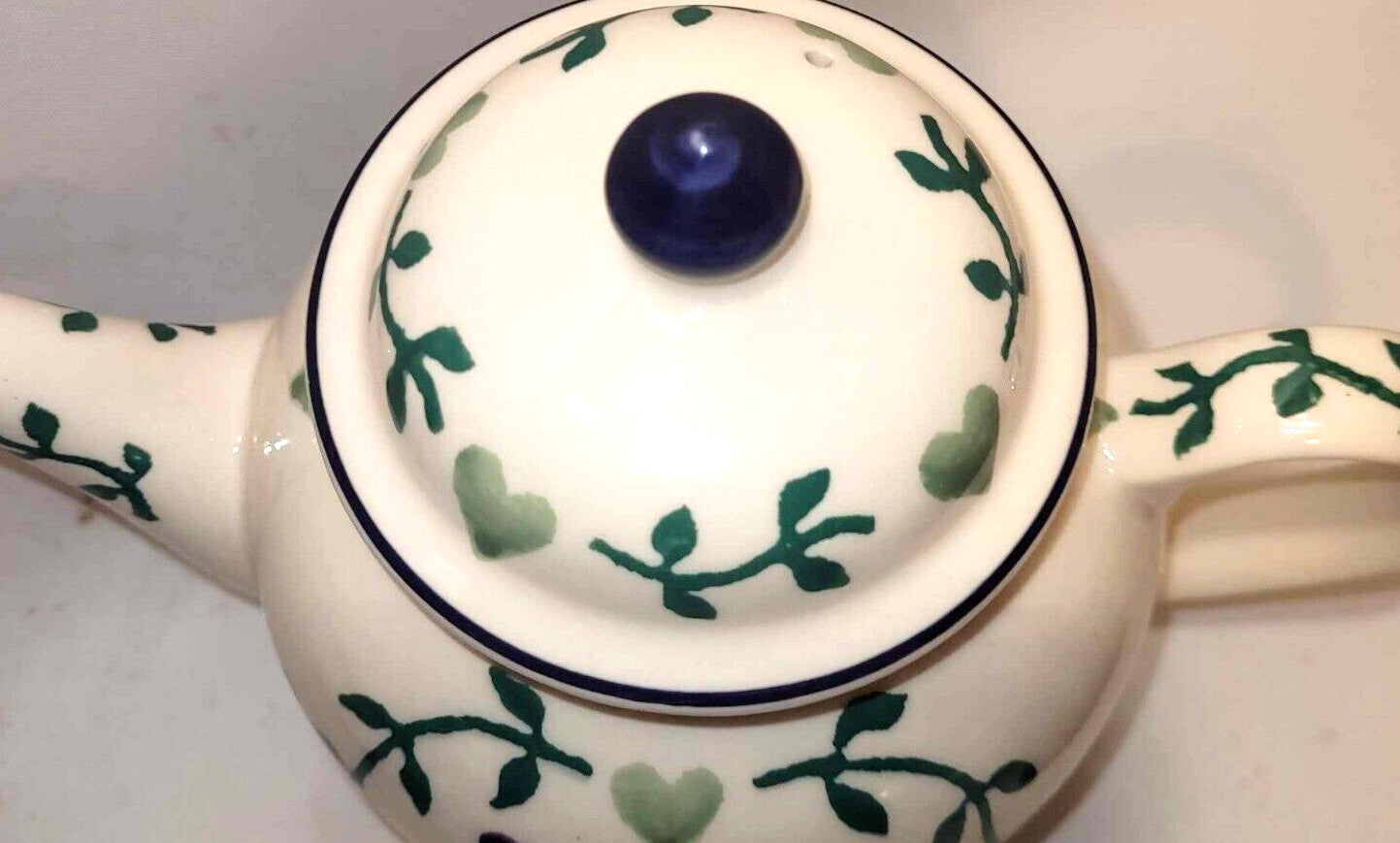 Emma Bridgewater Past Times 1 pint Teapot Drink More tea, Love the Giver