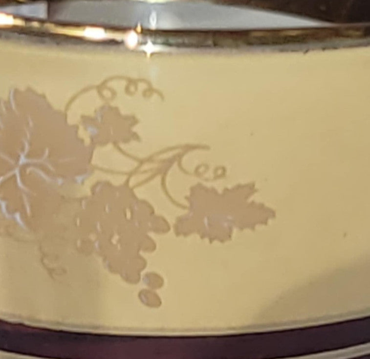 Vintage Bohemian style Set of 6 Cranberry Gold Etched small liquor Glasses