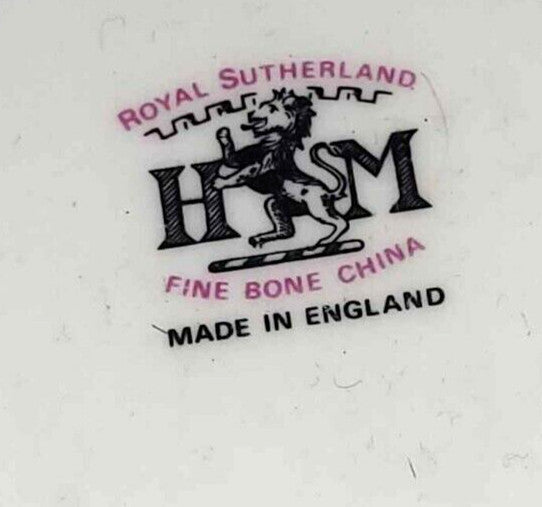 stunning Royal Sutherland Fine Bone China 8" Plate Gold butterfly swallowtail