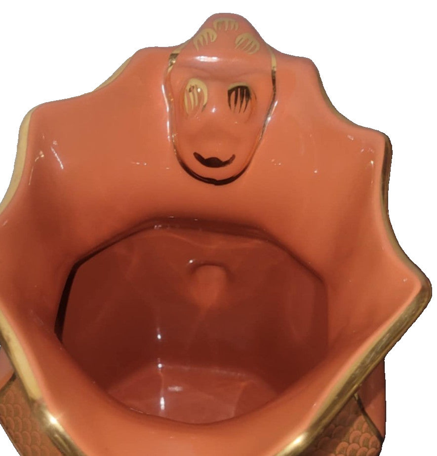 Mason's Ironstone SUMATRA  Hydra Water Jug orange & gold 6.5"