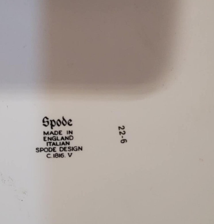 Spode Italian Large Flan Quiche Dish Oven to Table Fluted 10.5" manufacturer's mark and details