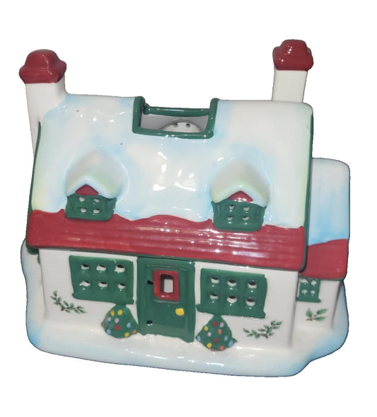 Spode Christmas Tree Tealight Candle Holder Cottage House burner
