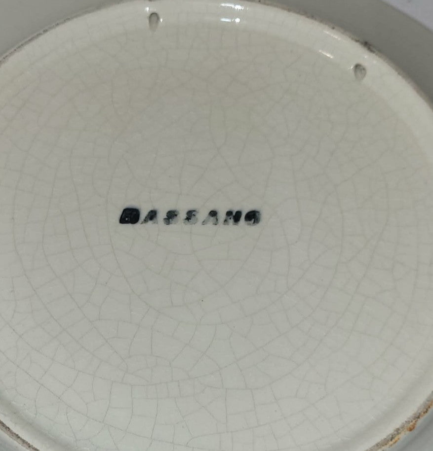 Vintage Retro Italian bassano recipe plate for frogs legs 9.25"
