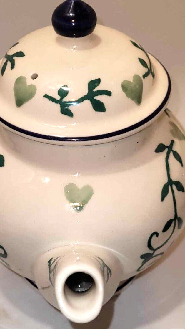 Emma Bridgewater Past Times 1 pint Teapot Drink More tea, Love the Giver