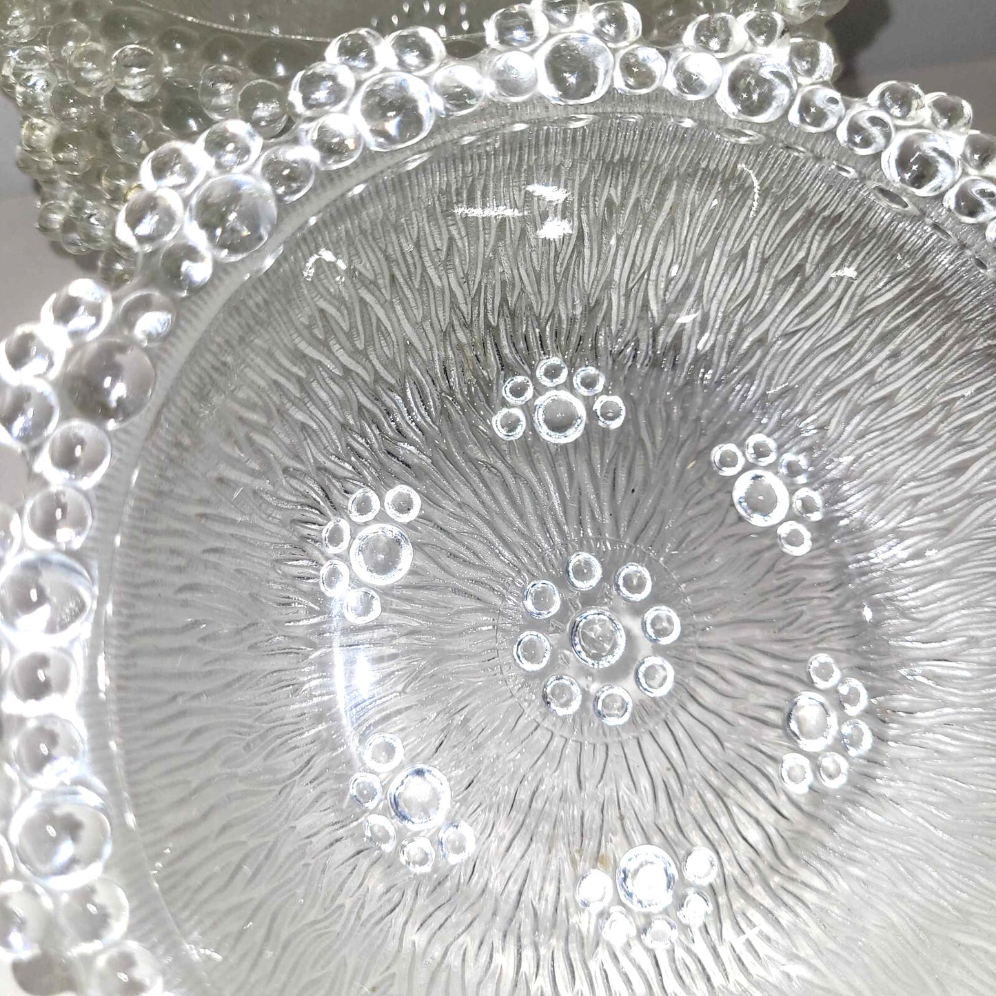 6x Vintage Masserini Barocco Italian Glass Bowls 1970s bubble lace boopie