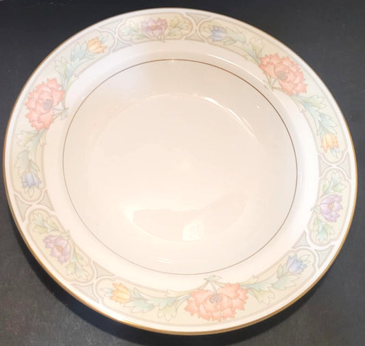 AYNSLEY  Peony rimmed soup bowl 8" bone china England