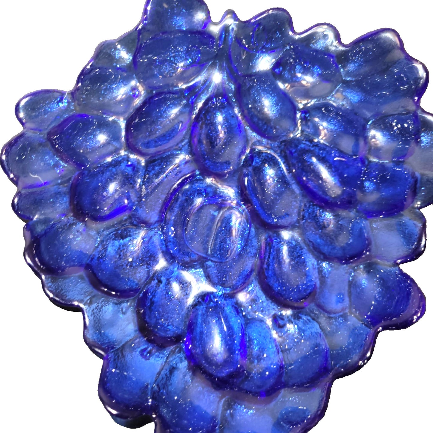 Vintage Cobalt Blue Pressed Glass Grape Cluster Dish Indiana Glass Style candy in good condition.