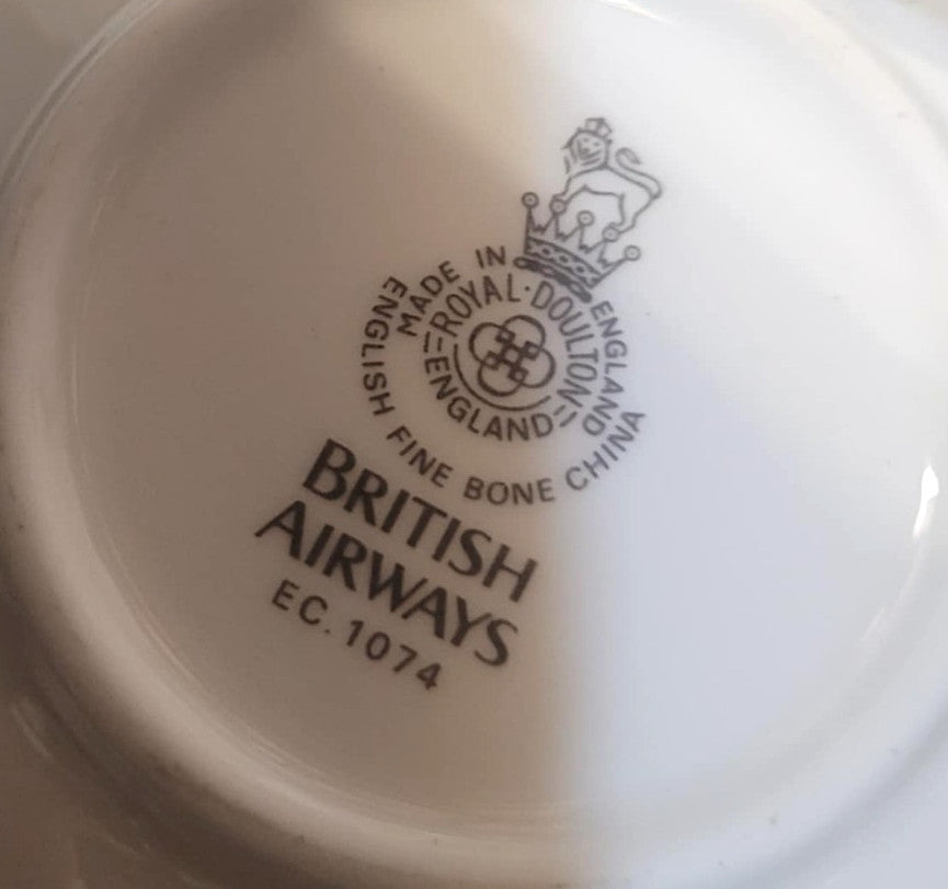 British Airways 1st class Royal Doulton Butter pat chamapgne glass coaster 7.5cm