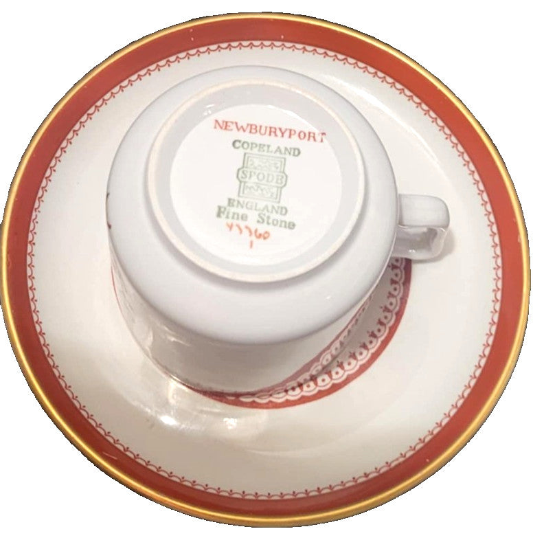 Spode Newbury port Red Demitasse coffee Cup & Saucer