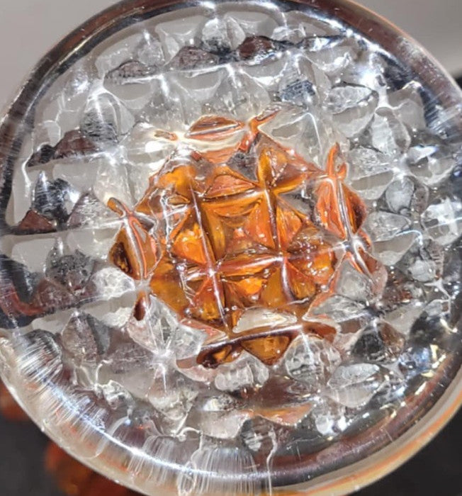 Vintage Art Glass Amberina ruffle Vase 8" jack in the pulpit