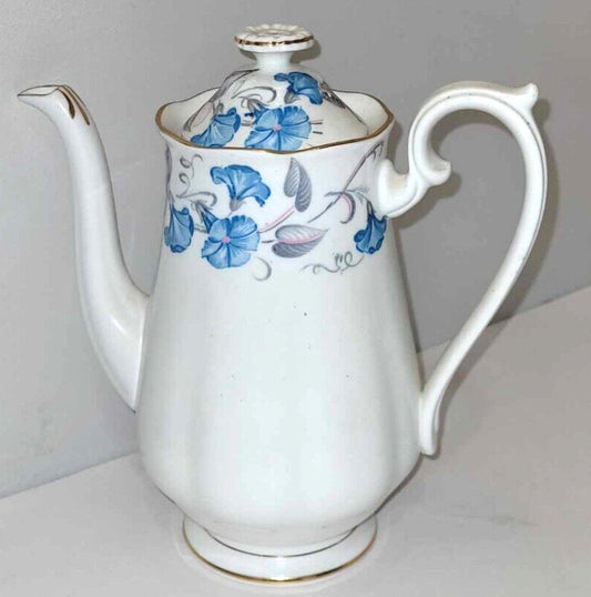 beautiful Royal Albert bone china Morning Glory coffee pot blue floral