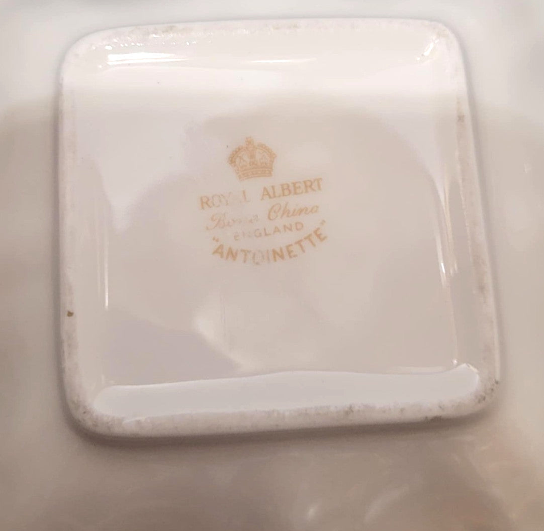 BONE CHINA Royal Albert Antoinette Square Sweet Trinket Dish candy nuts