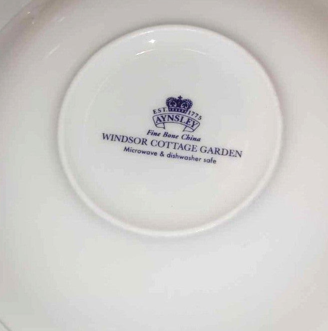 Aynsley Windsor Cottage Garden Cup, Saucer and Side Plate peach