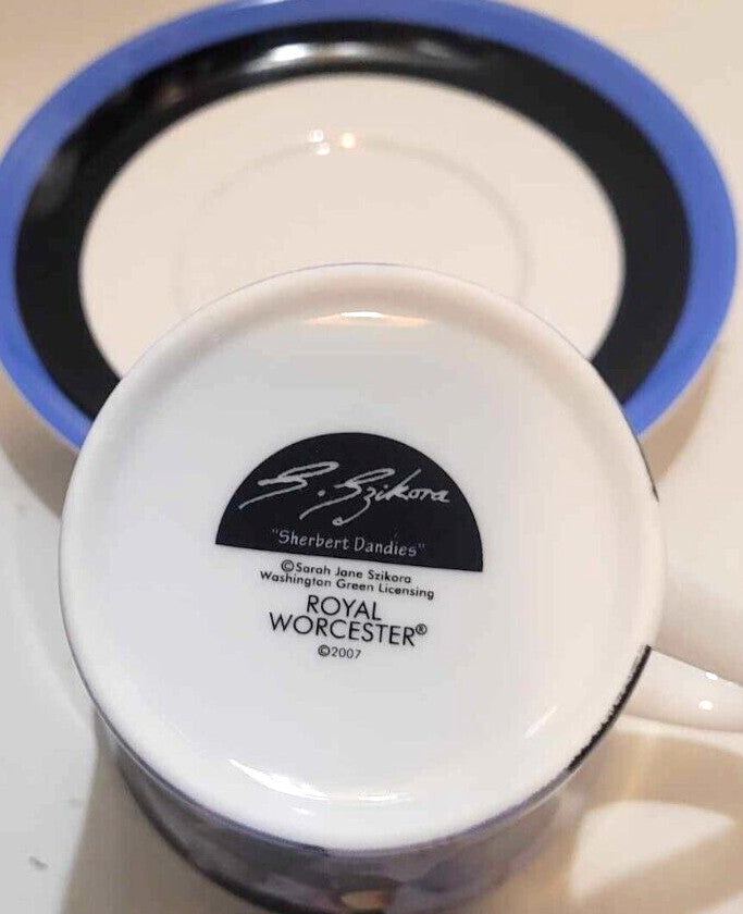Royal Worcester Sarah Jane Szikora sherbert dandies tea cup & saucer