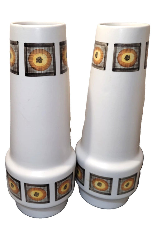 Pair of E. Radford England Vases  1081, 13", Handpainted Mid-century design 60's