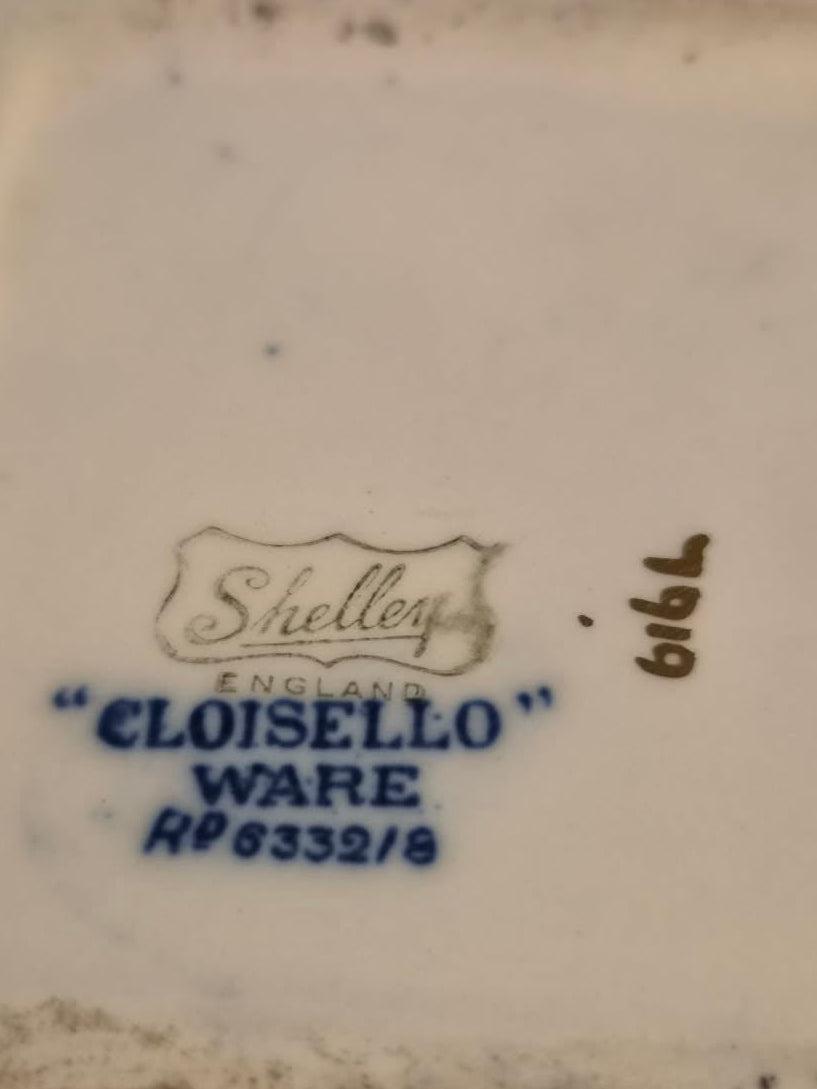 Antique Shelley Cloisello Ware 7919 Blue Daisy Vase c.1920s – 9.25"