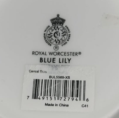 Royal Worcester Blue Lily T1904 Cereal Bowl 16cm
