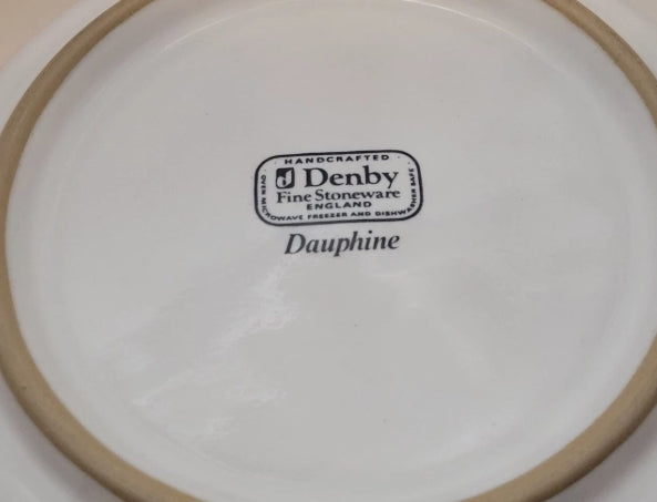 Set of 6 Vintage Denby Dauphine Stoneware Cups & Saucers