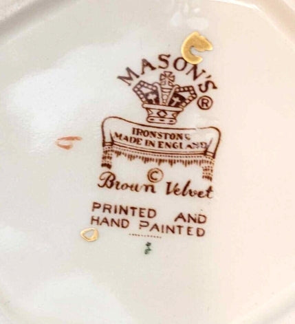 Vintage Mason’s Ironstone Brown Velvet Hydra Jug – 5.5" Hand Painted