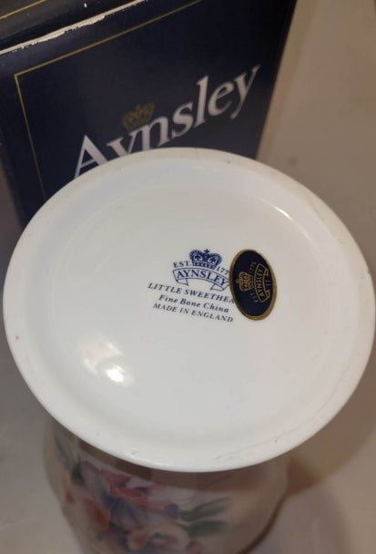 Aynsley Little Sweetheart 8.5" Fine Bone China Floral Vase – Boxed