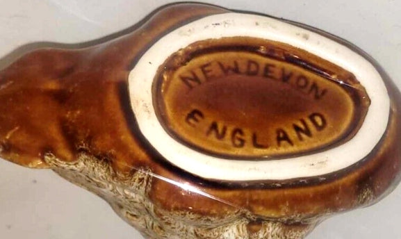 New Devon Pottery Miniature Swan Trinket Dish – Brown Honeycomb Glaze