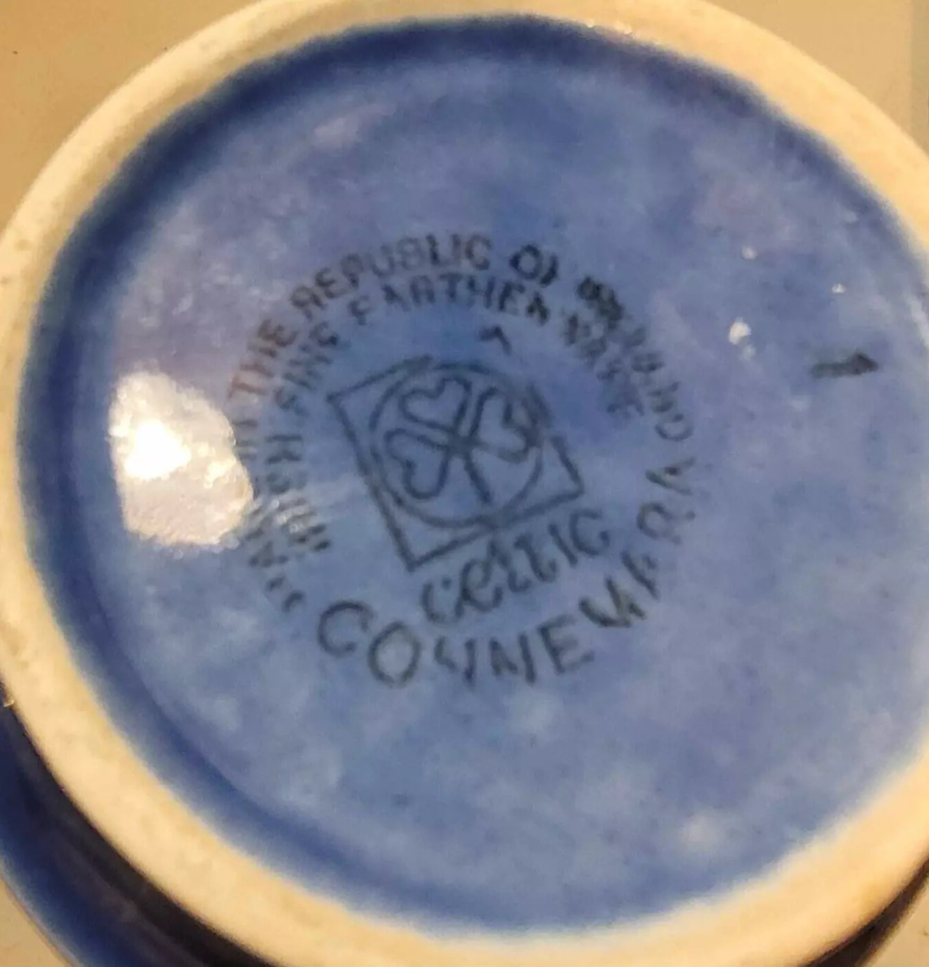 Vintage MCM Celtic Connemara Irish Earthenware blue vase 10" bitossi style