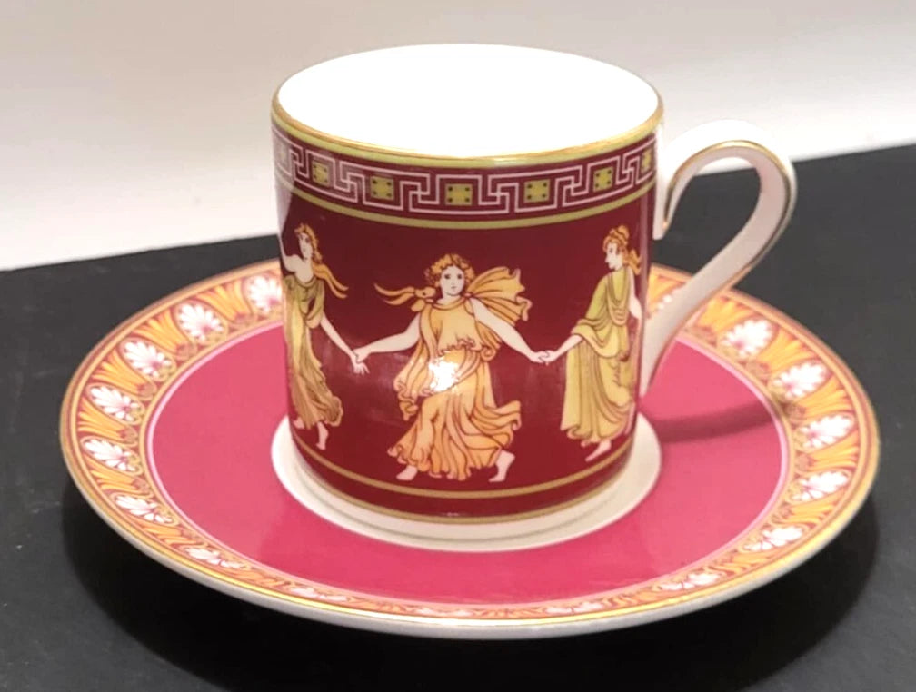 Wedgwood bone china 'Dancing Hours' Demitasse Cup Saucer.