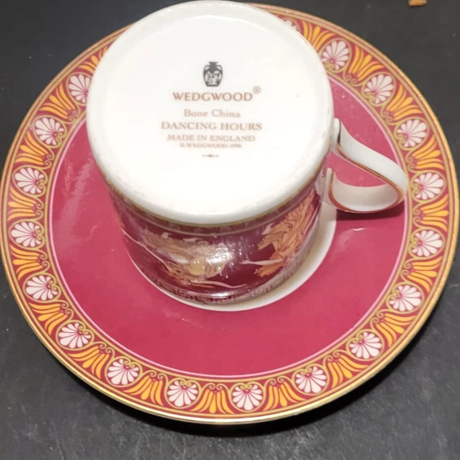 Wedgwood bone china 'Dancing Hours' Demitasse Cup Saucer.
