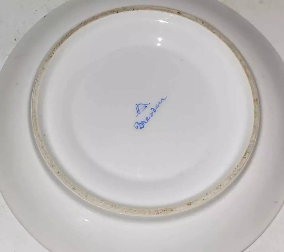 stunning art nouveau hand painted poppy Dresden Germany Cup And Saucer