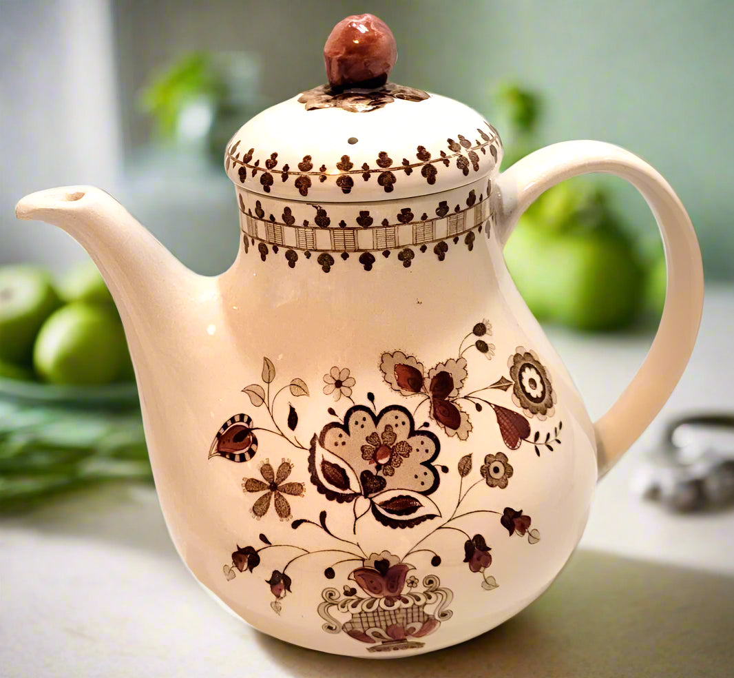 Johnson Brothers Jamestown Old Granite coffee pot brown
