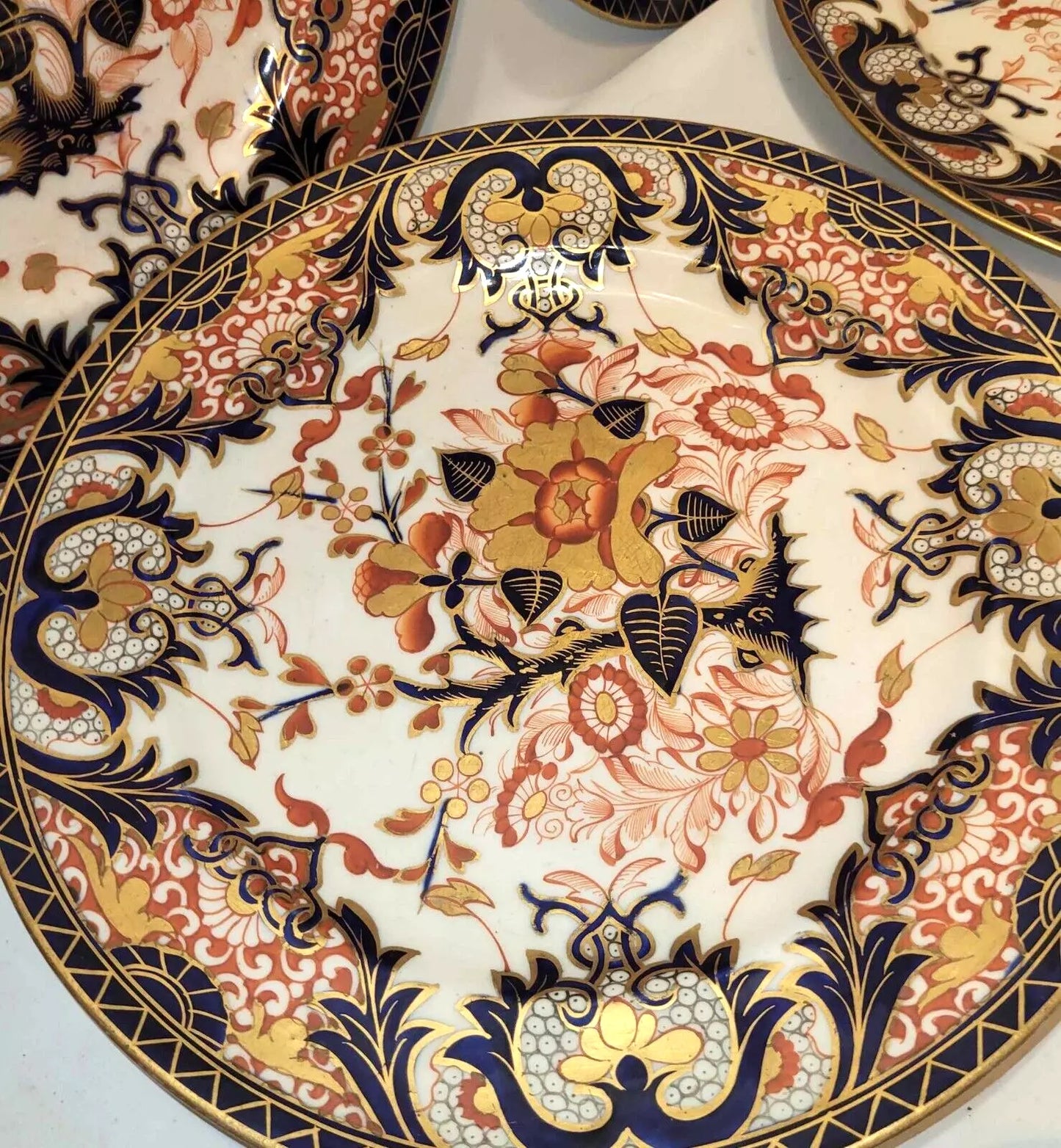 6 CROWN DERBY duesbury Kings Pattern dinner Plates c1810 hand painted Georgian