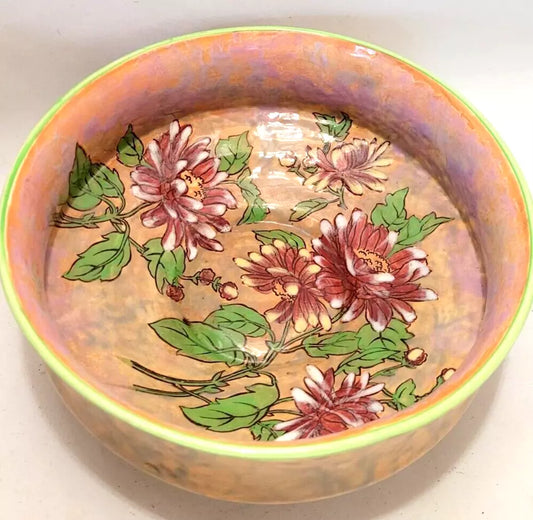 ROYAL DOULTON Chrysanthemum D6299 beautiful centre piece bowl 8.25" England