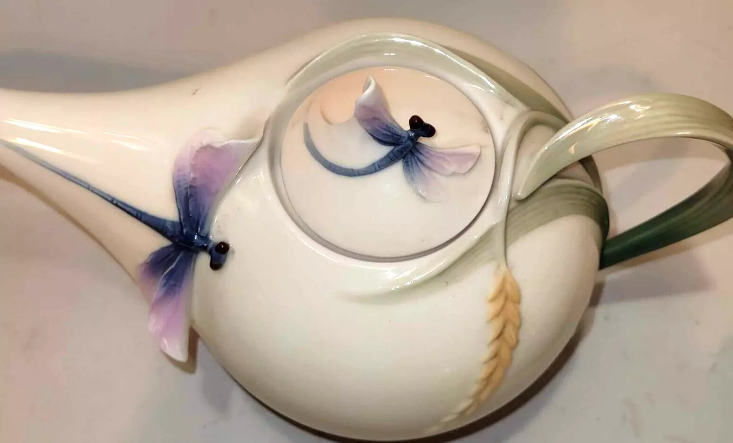 Franz Porcelain Dragonfly Teapot Artist Jen Woo FZ00117