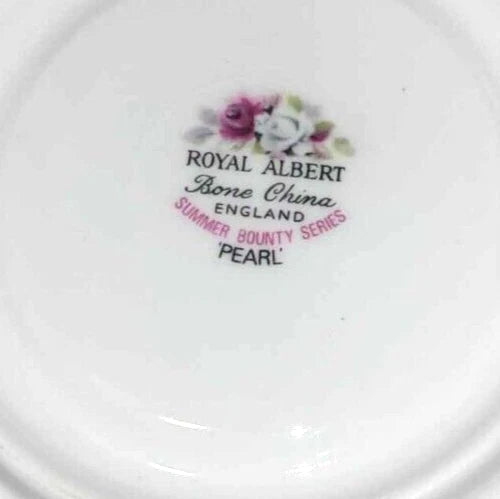 rare ROYAL Albert pearl Summer Bounty Series CUP & SAUCER Bone China ENGLAND