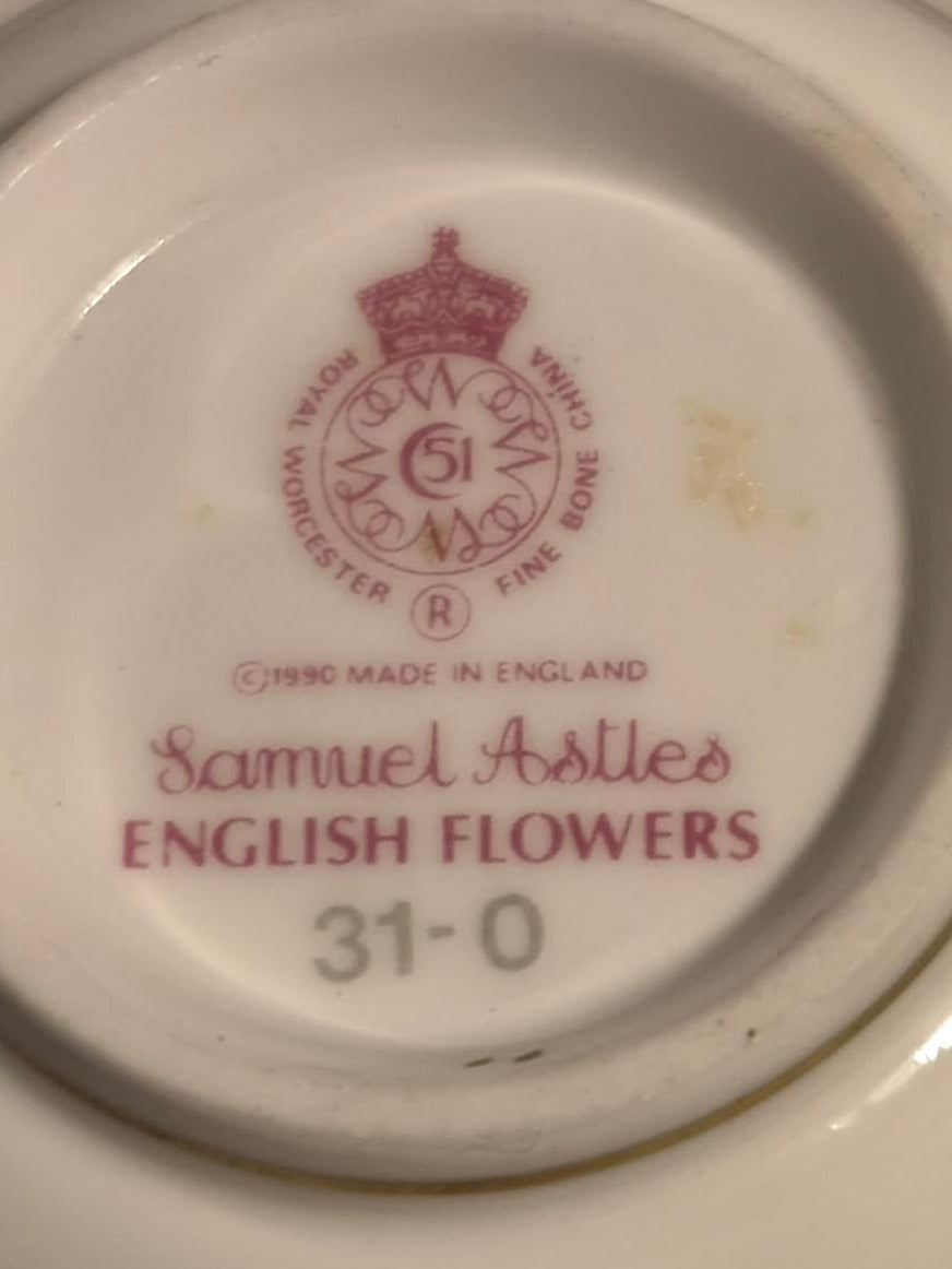Royal Worcester Samuel Astles English Flowers Demitasse Coffee Cup 31-0