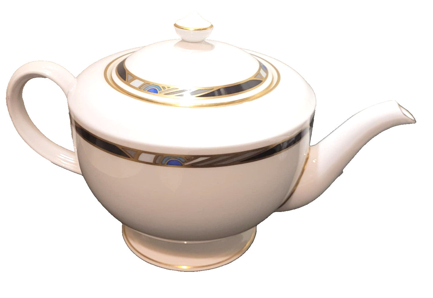 Royal Worcester Raffles Teapot bone china England Art deco pattern