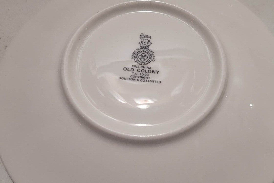 Royal Doulton Old Colony Tea Cups & Saucers x2 bone china teacups
