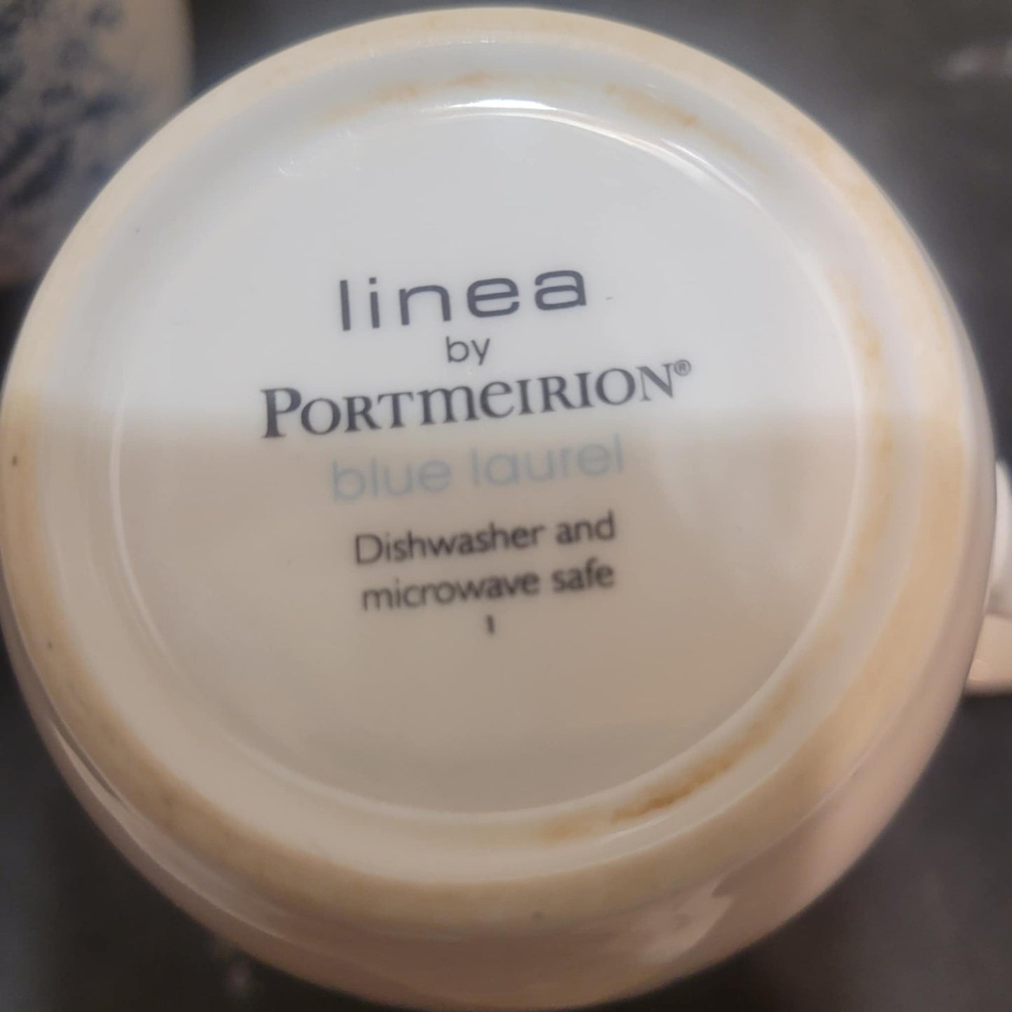 2x Portmeirion Linea Blue laurel small Mugs