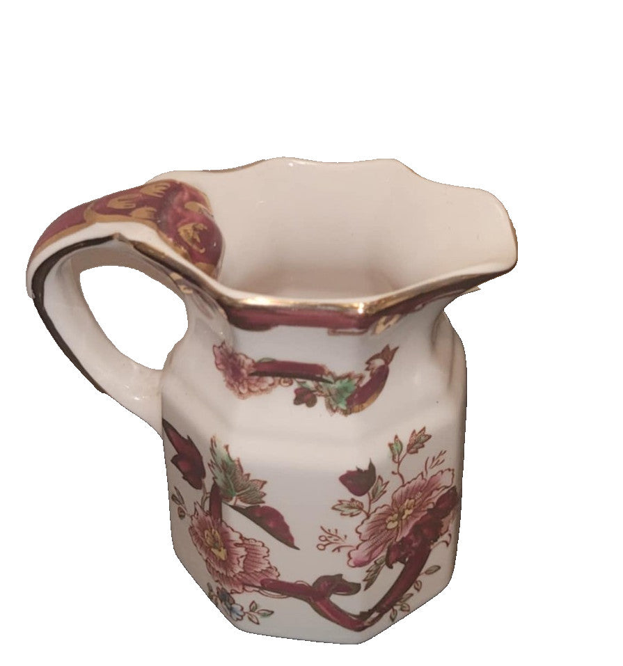 Vintage Mason's Ironstone Red Mandalay Octagonal  Jug approx 3"