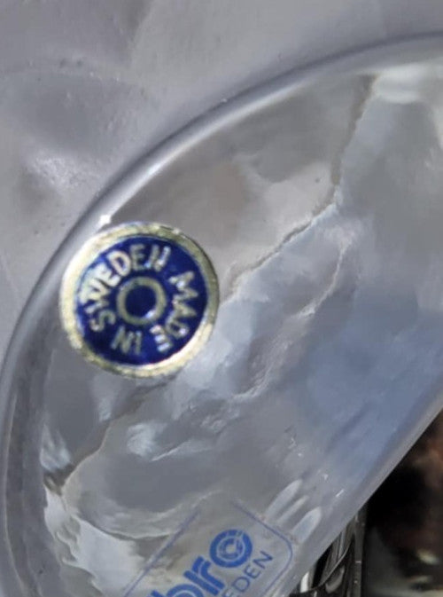 Vintage Frosted art Glass Cat Head Paperweight Swedish Nybro 3"