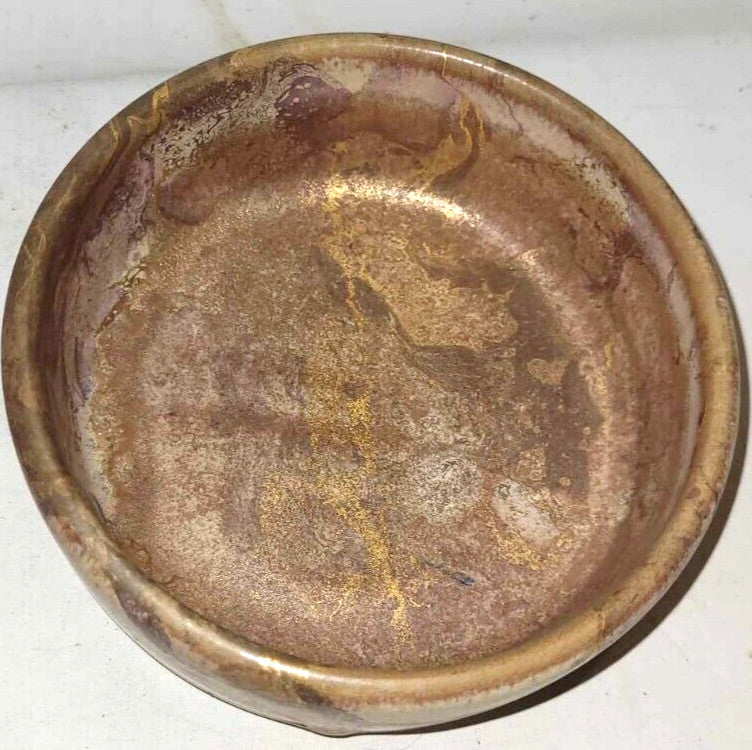 wayne coulter  Pottery Australian Studio Pottery Bowl gold marble