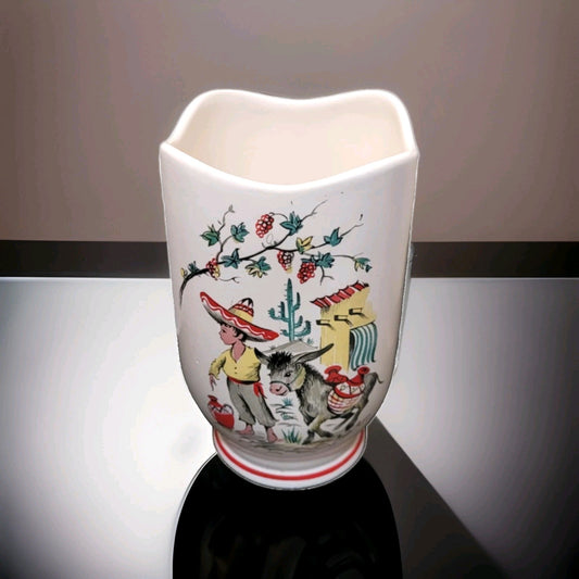Vintage Mid Century ‘Little Pedro’ Vase Crown Ducal Ware 6” 1950s kitsch cactus