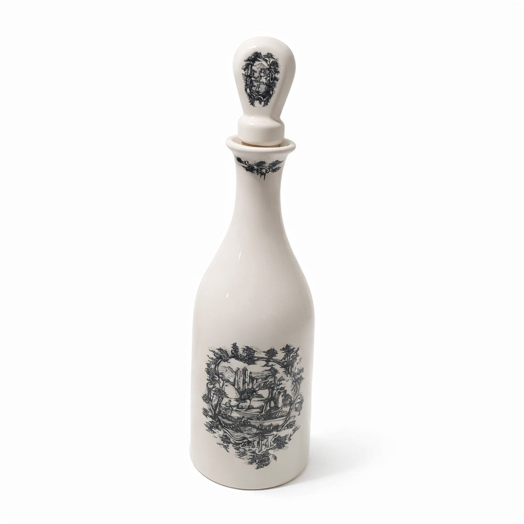 Coalport One Of A Limited Edition Porcelain Decanter Wine Bottle oil monchrome