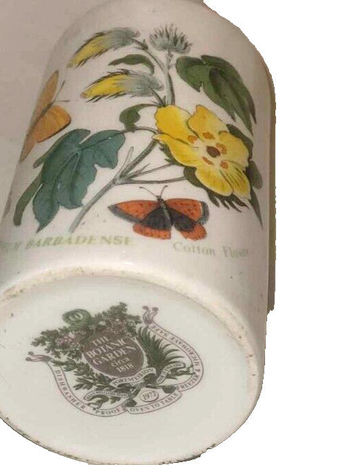 Portmeirion Oil Ceramic Bottle Botanic Garden old backstamp cotton flower