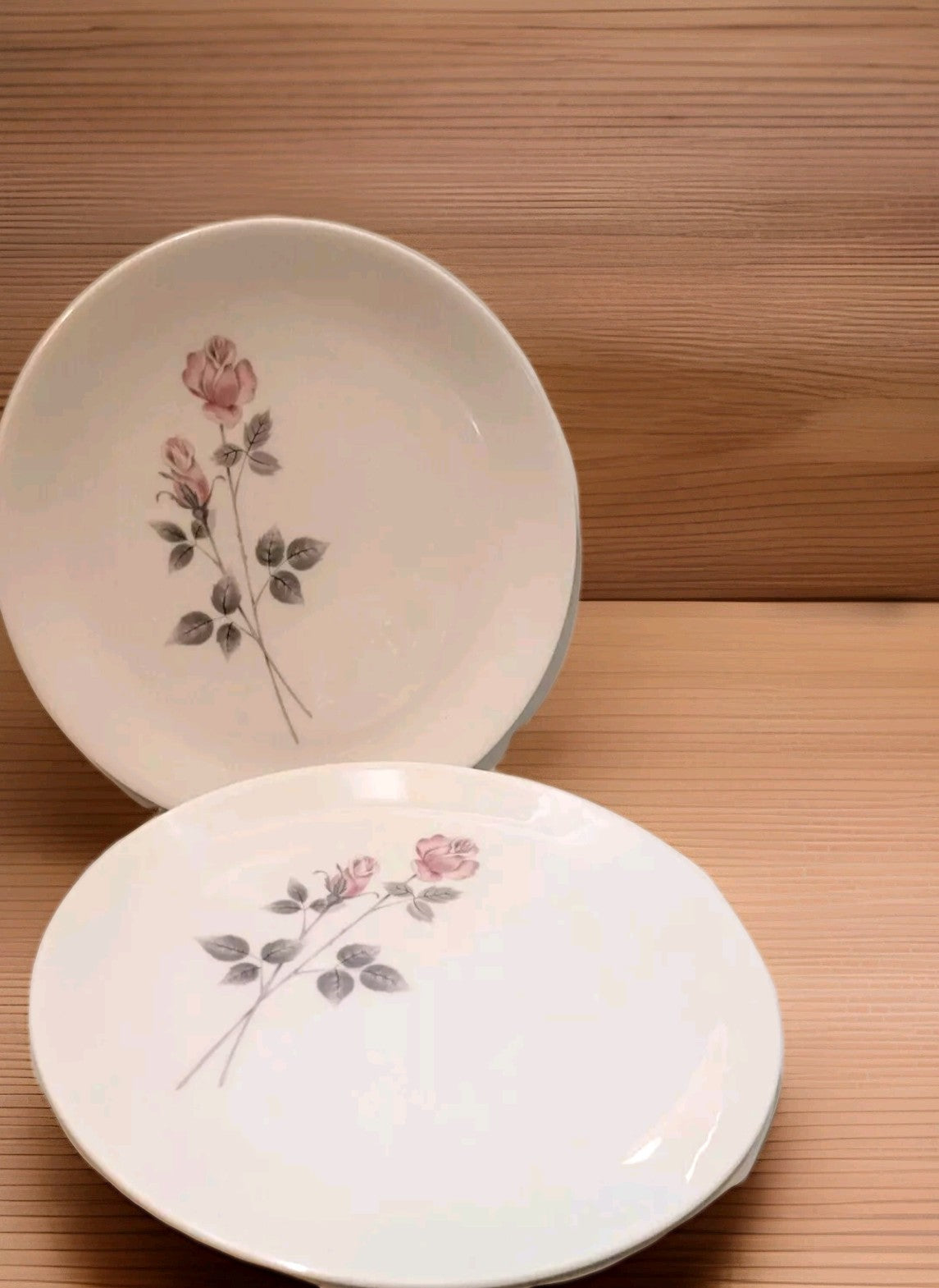 2x Royal Doulton Pillar Rose dinner Plates  bone china England pink rose