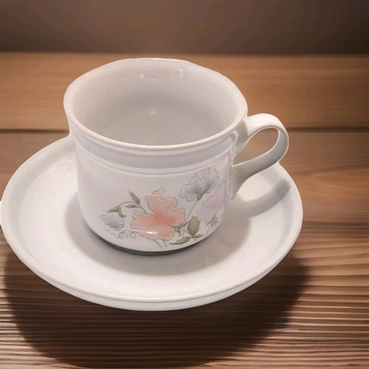 Denby Dauphine Stoneware Teacup And Saucer encore sweet pea