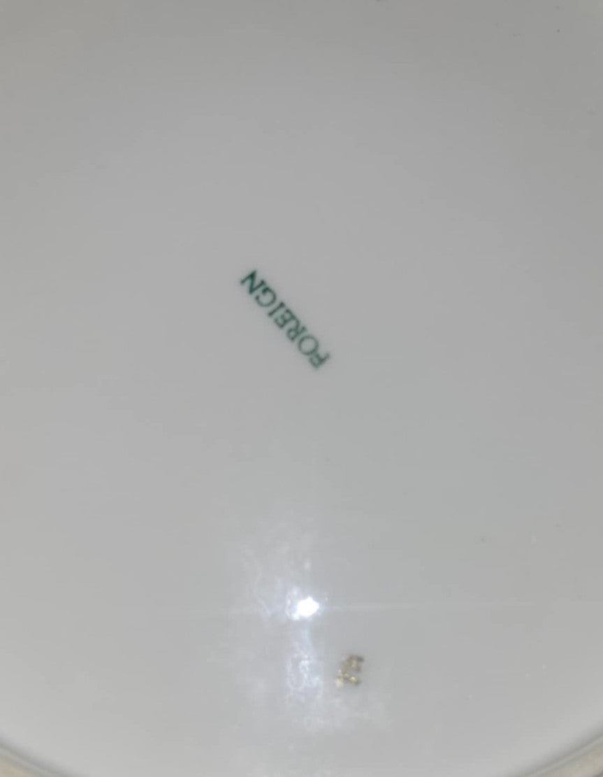 vintage pretty German porcelain lattice fruit bowl pot pourri floral 8"