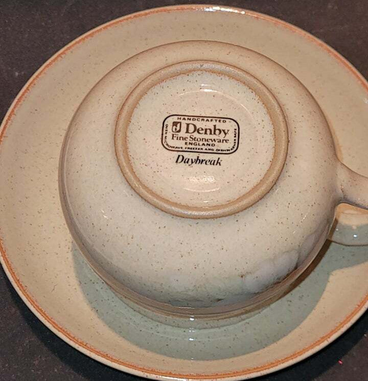 Denby Daybreak Pattern coloroll teacup & saucer