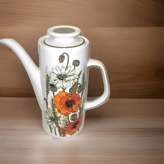 1970s J&G Meakin Poppy coffee pot